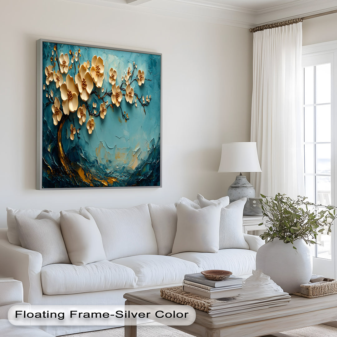 Golden Flowers – Botanical Oil Painting