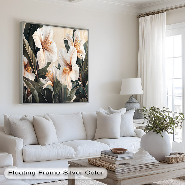 White Hibiscus – Botanical Oil Painting