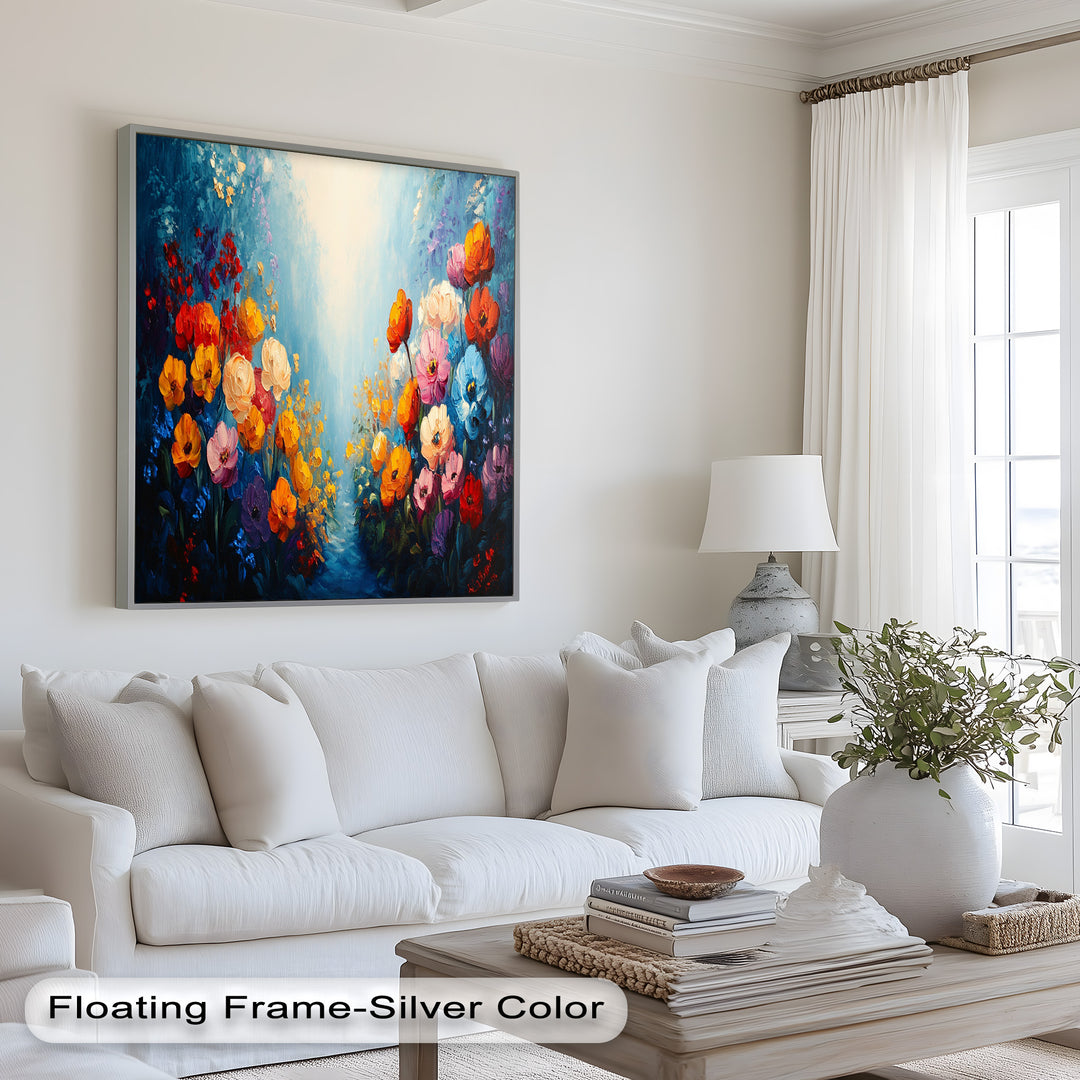 Multicolor Wild Bloom Explosion - Flower Oil Painting