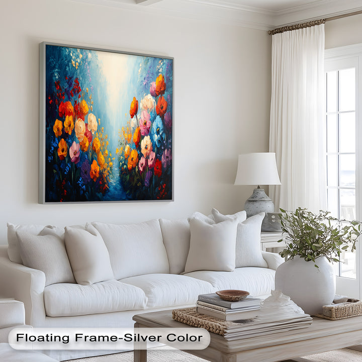 Multicolor Wild Bloom Explosion - Flower Oil Painting