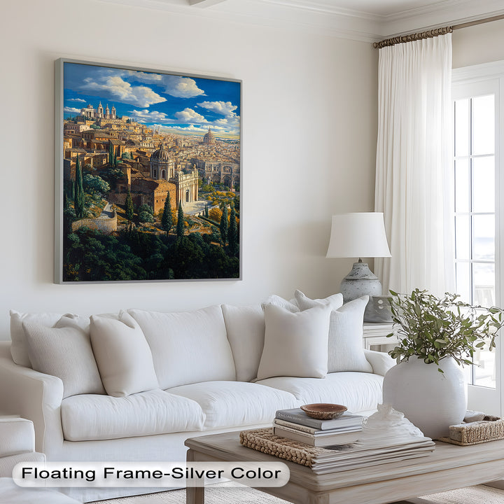 Sunlit Heights of Rome – Classical Cityscape Renaissance Oil Painting