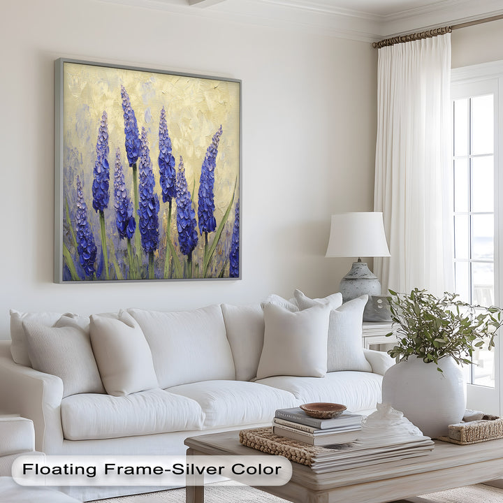 Lavender Spires in Bloom – Purple Blossom Flower Oil Painting