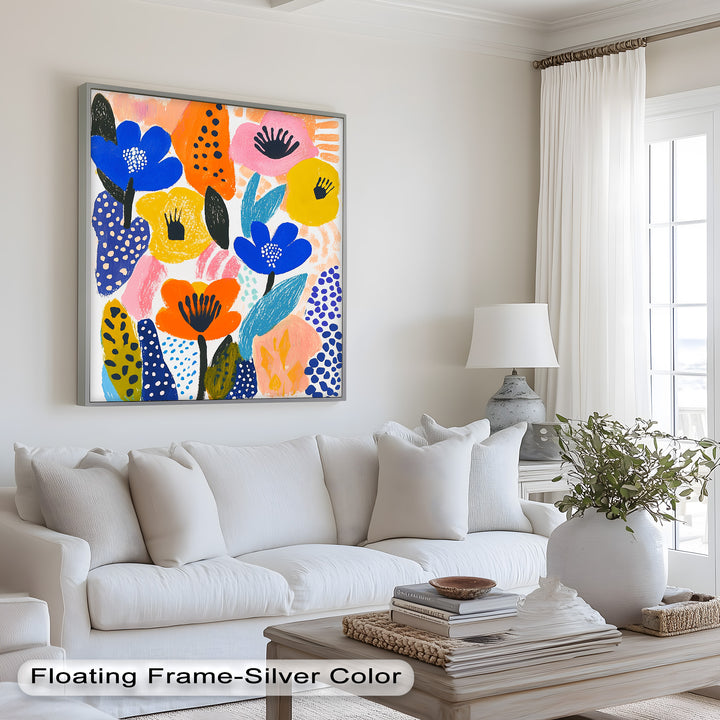 Bold Blooms in Boho Garden – Fauvist Floral Oil Painting