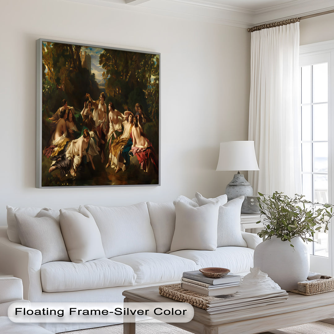 Twilight Reverie – Neoclassical Gathering of Maidens Oil Painting
