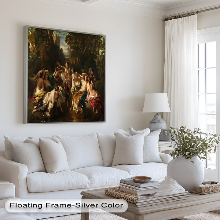 Twilight Reverie – Neoclassical Gathering of Maidens Oil Painting