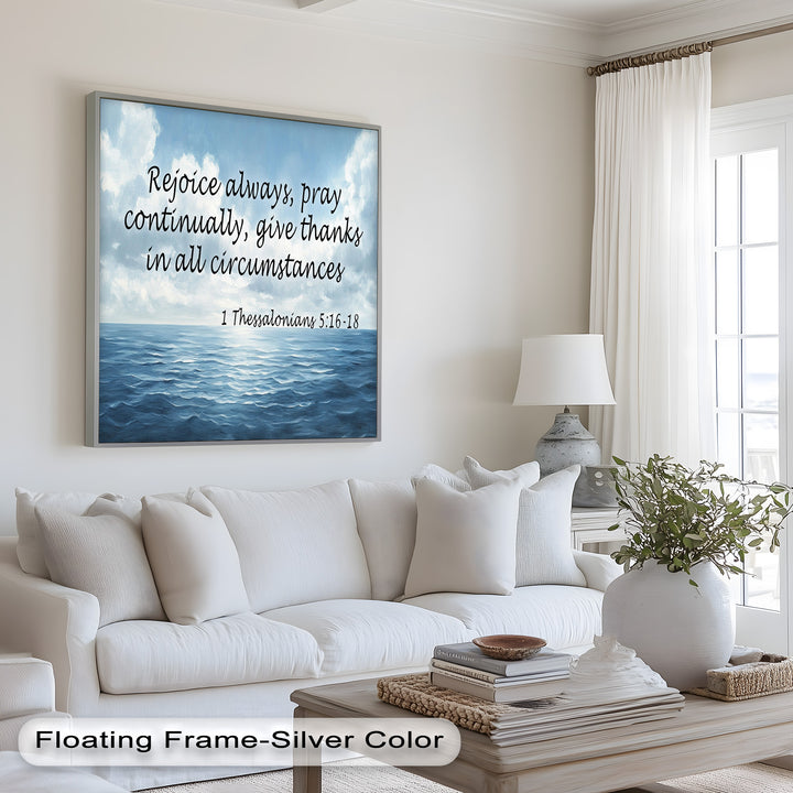 1 Thessalonians 5:16-18 – Rejoice, Pray, and Give Thanks Bible Verse Oil Painting