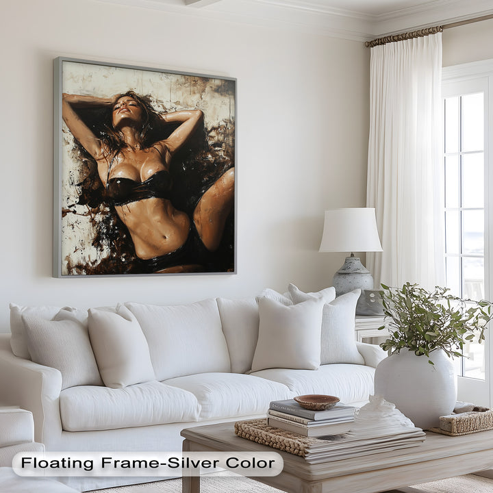 Sun-Drenched Muse - Female Portrait in Abstract Oil Painting