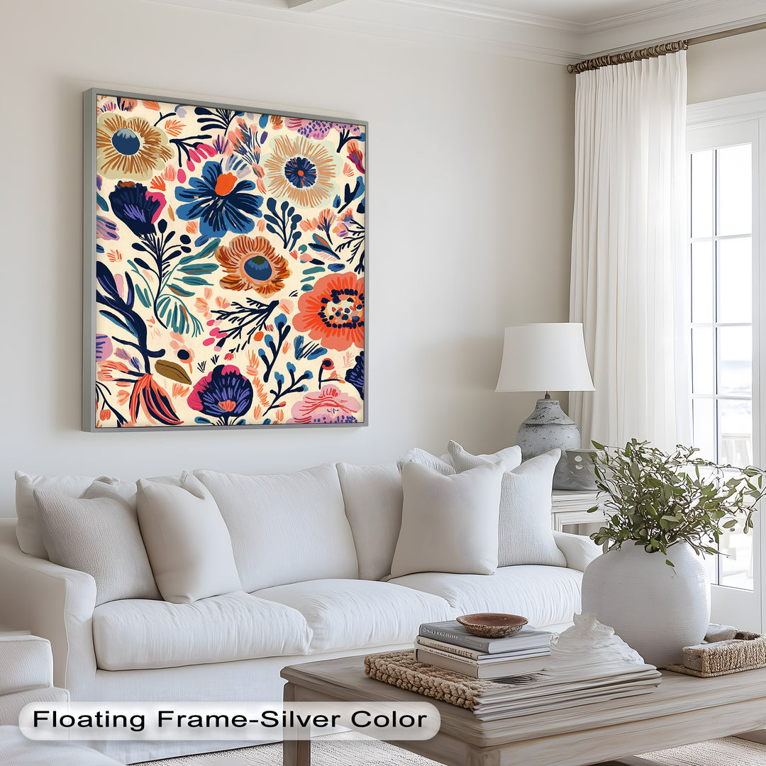 Garden Reverie – Expressive Boho Floral Oil Painting