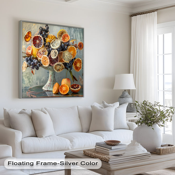 Grapes and Citrus Harmony – Decorative Still Life Food Painting