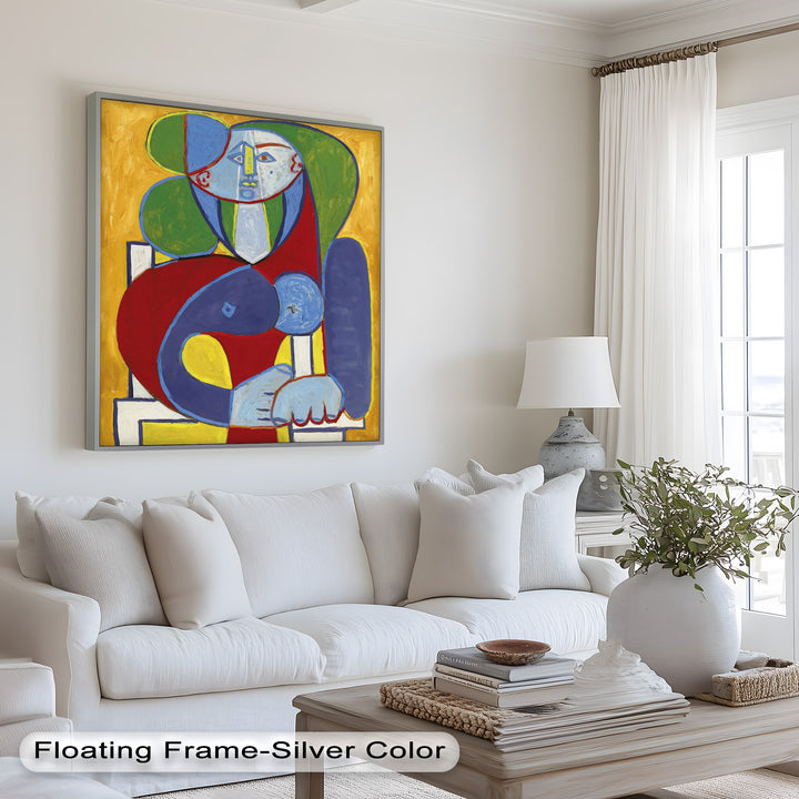 Color Harmony – Abstract Seated Woman Picasso Oil Painting