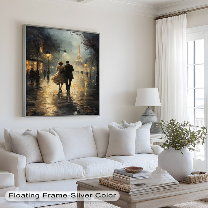 Romantic Couple in Evening Light - Love Oil Painting