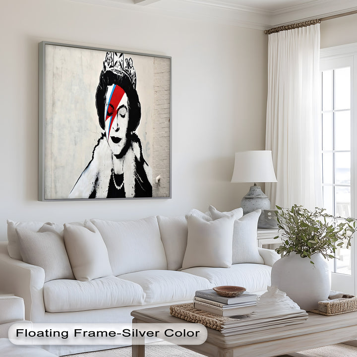 Royal Rebellion – Queen with Bowie Bolt Banksy Oil Painting