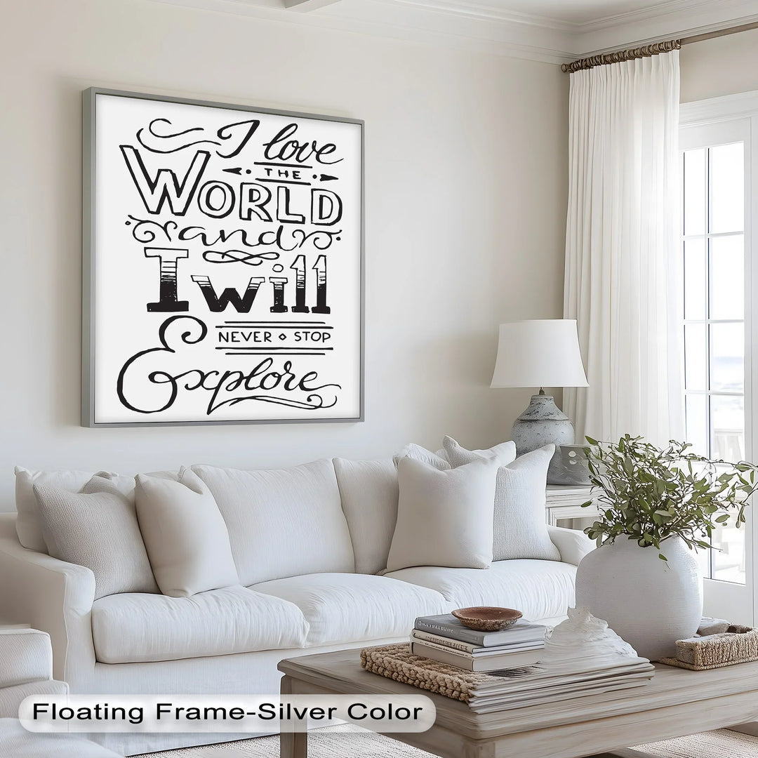 Adventure Typography Art – I Will Never Stop Explore Oil Painting - MyPhotoStation