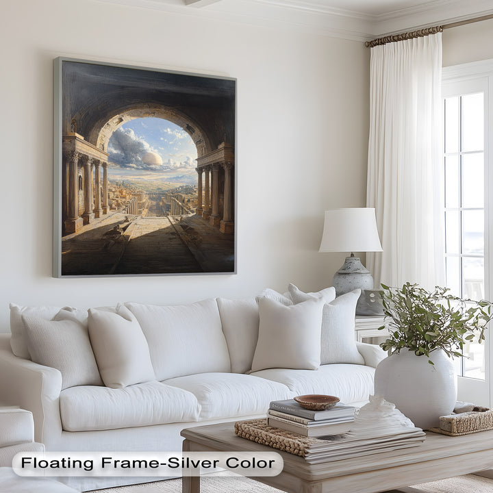 Celestial Archway over an Ancient Metropolis – Renaissance Oil Painting
