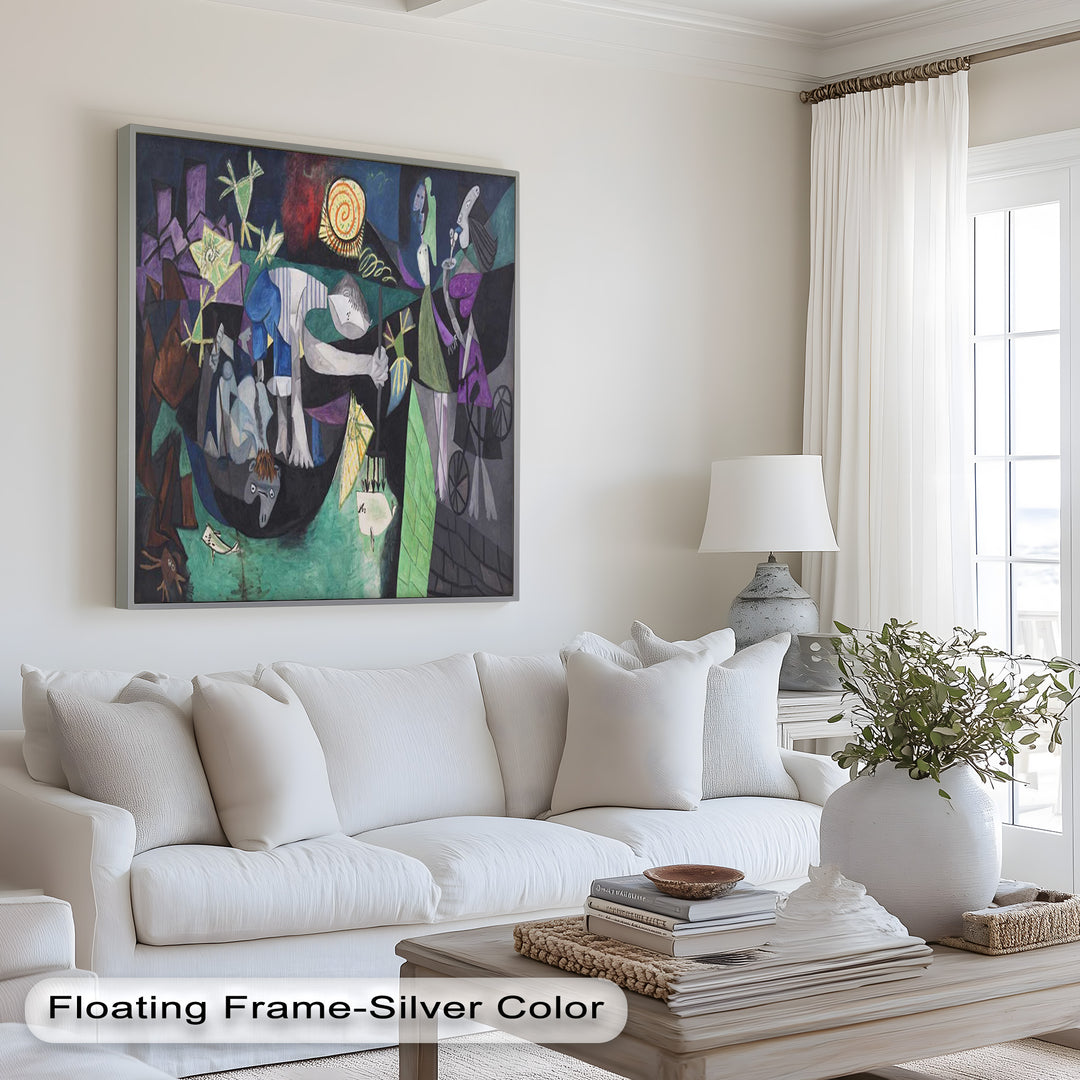 The Spiral Sun – Dynamic Surrealist Tableau Picasso Oil Painting
