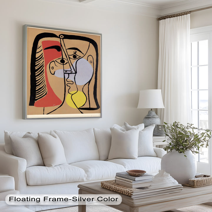 Fragmented Gaze – Minimalist Cubist Portrait Picasso Oil Painting
