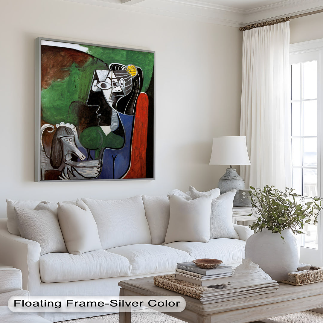 Lady with Poodle – Surreal Cubist Portrait Picasso Oil Painting
