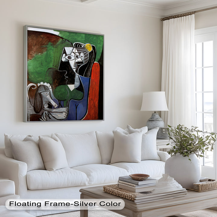 Lady with Poodle – Surreal Cubist Portrait Picasso Oil Painting
