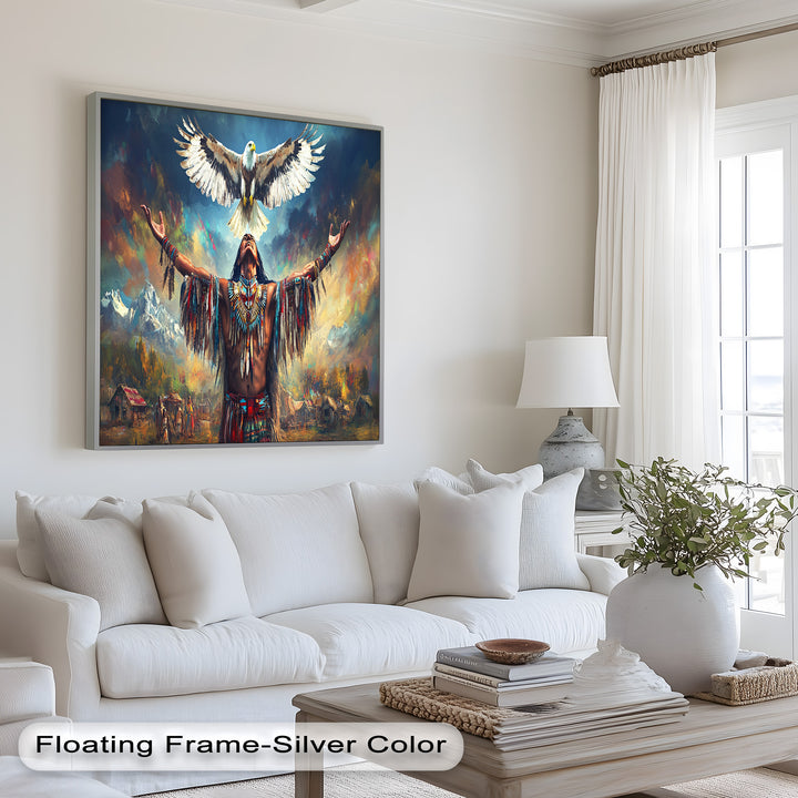Call of the Sky – Native Ceremony Oil Painting
