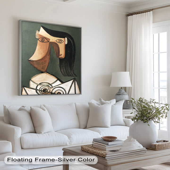 Serene Abstraction – Cubist Female Portrait Oil Painting