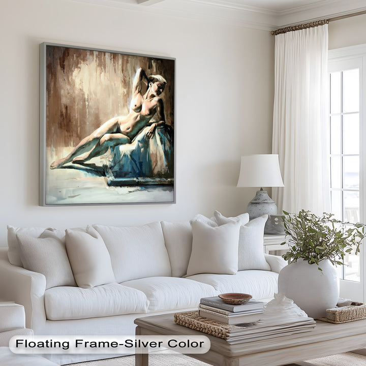 Echoes of Light – Modern Reclining Nude Oil Painting