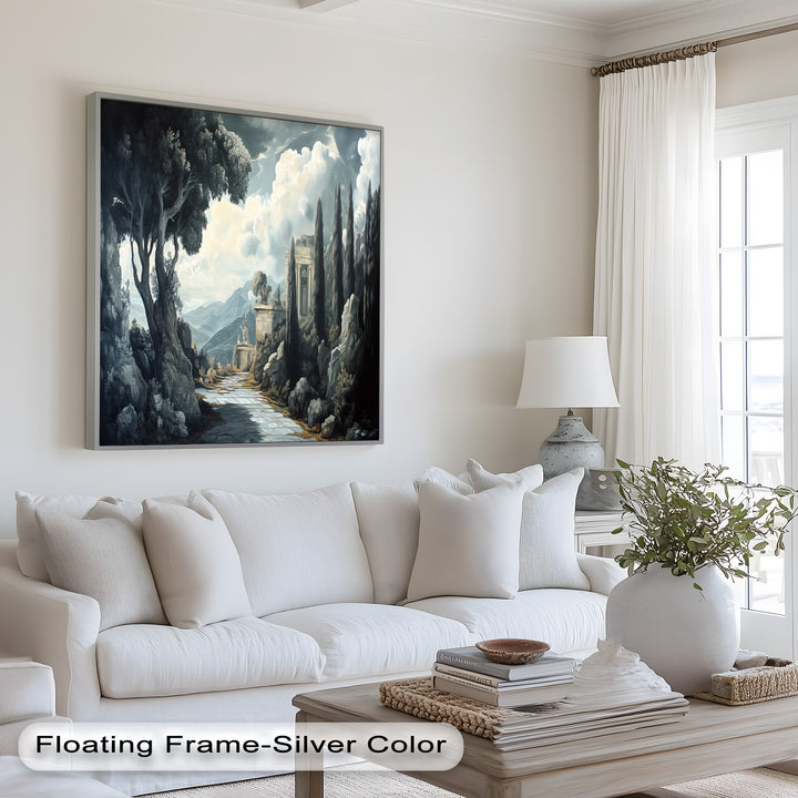 Ancient Pathway to the Temple – Dramatic Classical Landscape Oil Painting