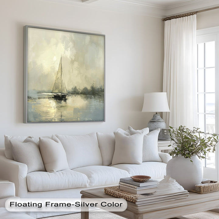 Vintage Sailboat Sailing Ocean – Timeless Nautical Oil Painting