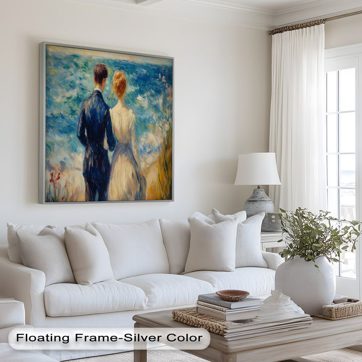Lovers by the Sea – Romantic Impressionist Oil Painting