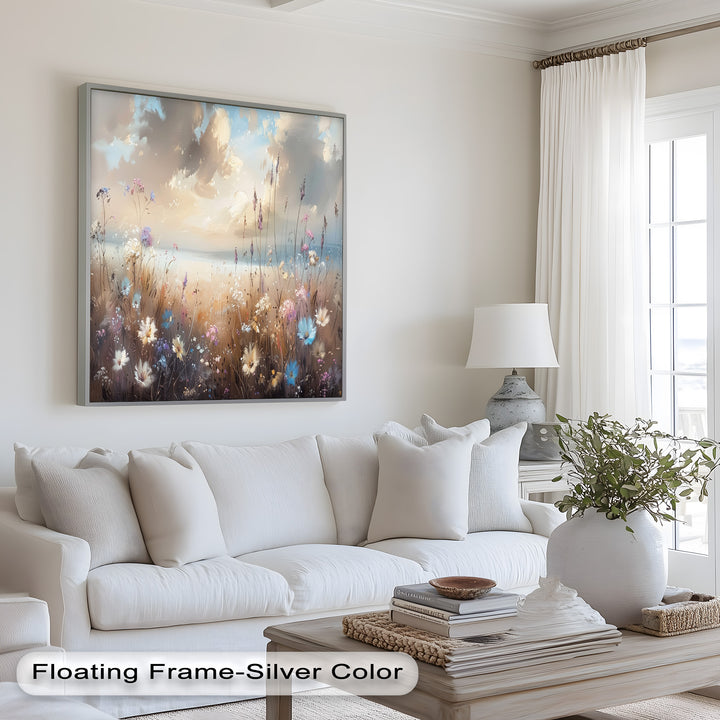 Spring Wildflowers Landscape – Tranquil Nature Oil Painting