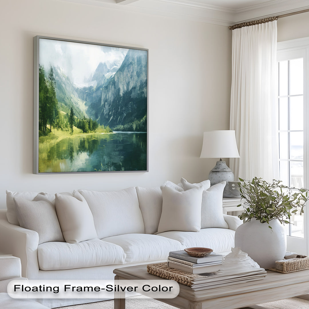 Mountain with a Lake – Modern Oil Painting
