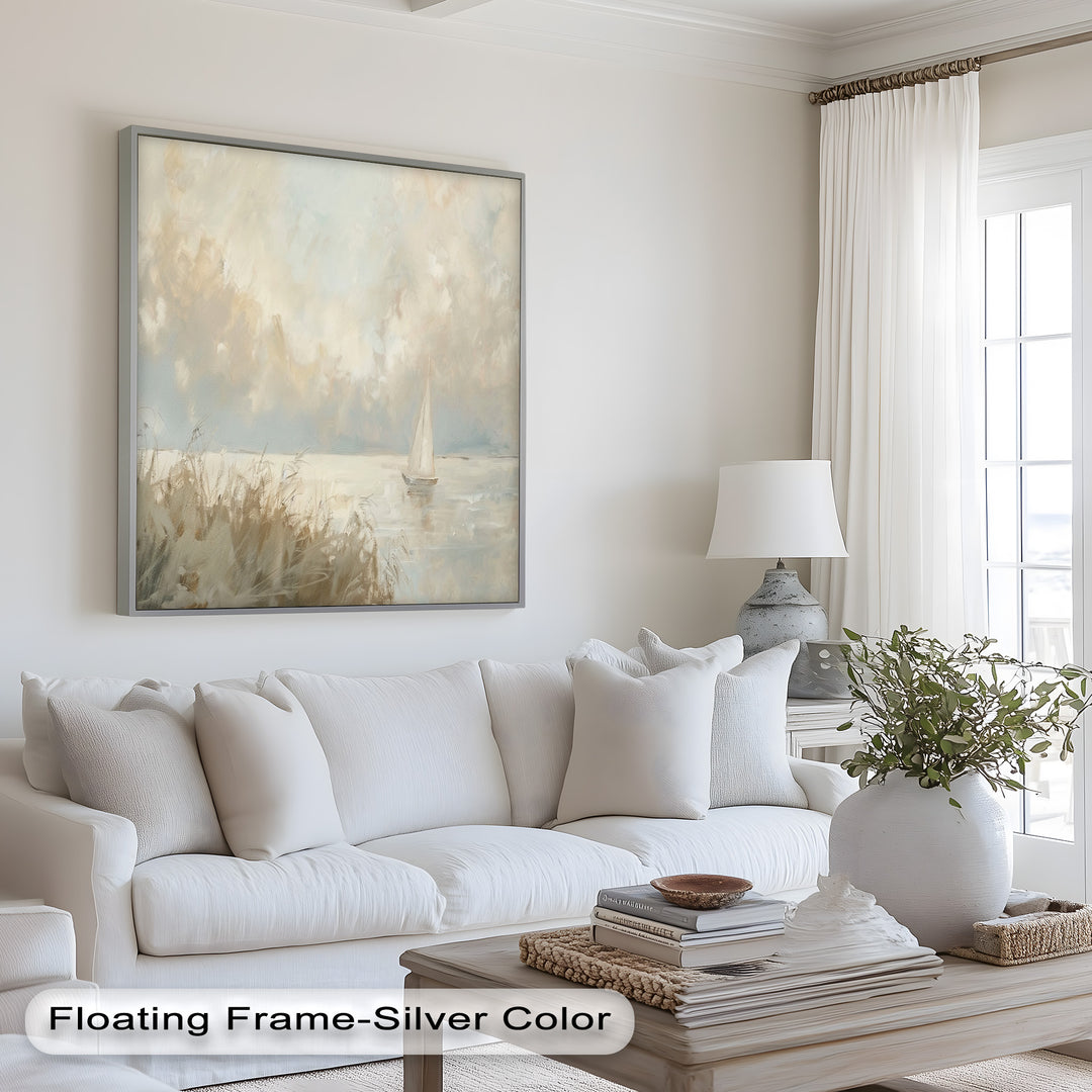 Lake Sailboat – Tranquil Waterscape Oil Painting