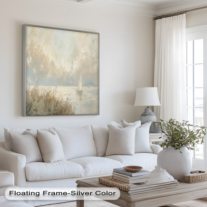 Lake Sailboat – Tranquil Waterscape Oil Painting