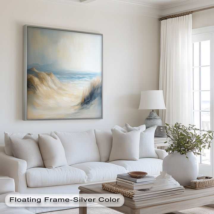 Coastal Beach Seagulls – Tranquil Seascape Oil Painting