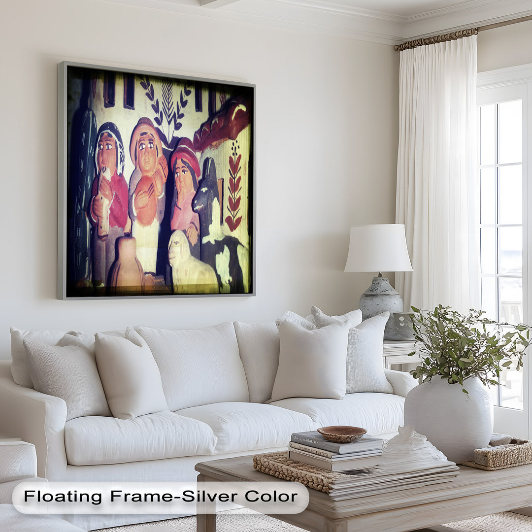 Village Harmony – Folk Clay Figures with Rustic Charm Oil Painting