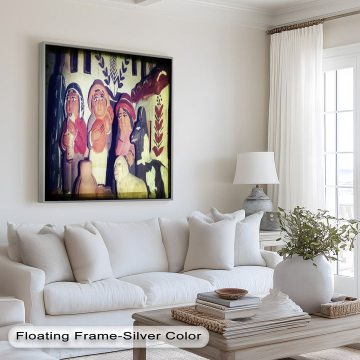 Village Harmony – Folk Clay Figures with Rustic Charm Oil Painting