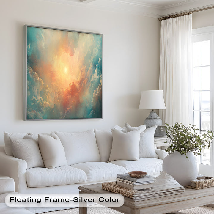 Abstract Sky and Sunlight – Framed Oil Painting
