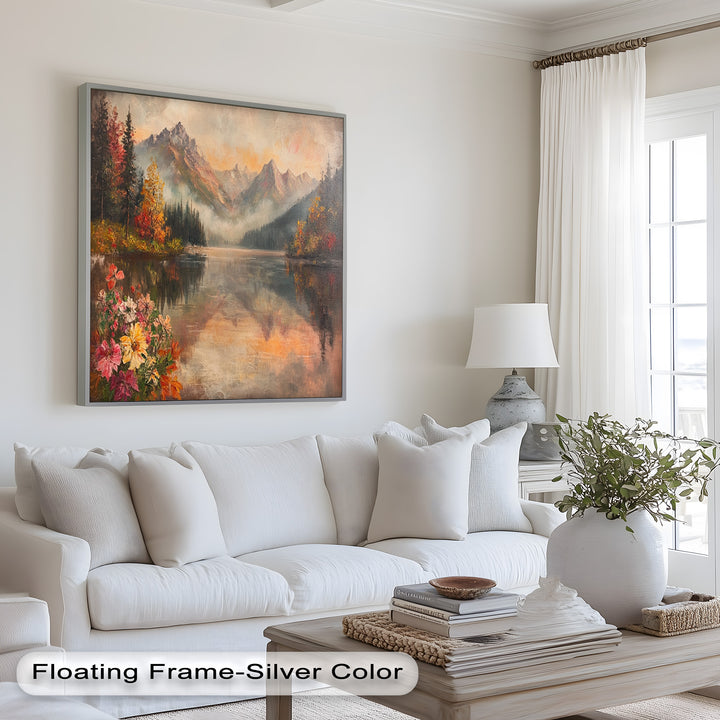 Mountain Lake in Autumn – Serene Seasonal Oil Painting