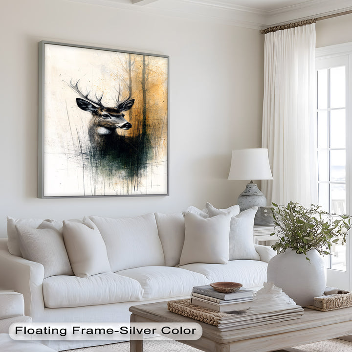 Majestic Deer Portrait - Animal Oil Painting
