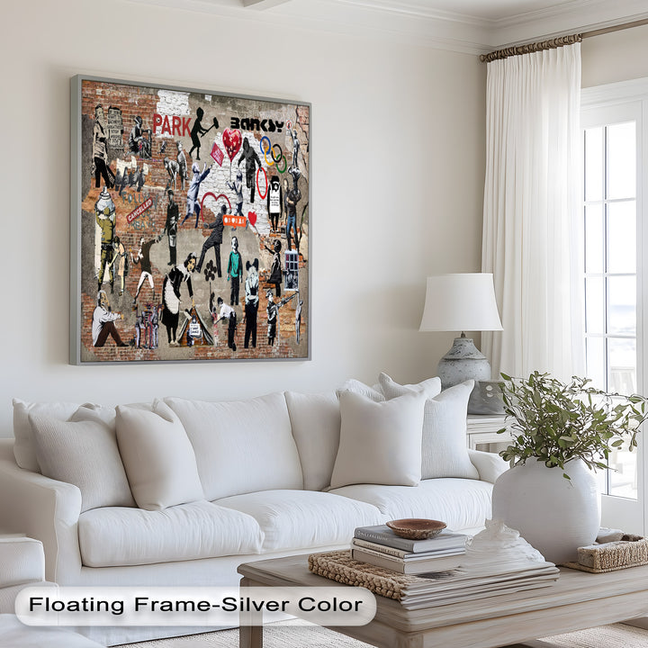 Voices on the Wall – Iconic Banksy Collage Oil Painting