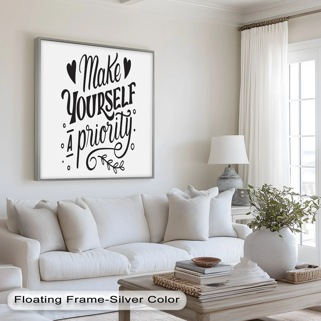 Make Yourself a Priority – Black and White Motivational Oil Paintings - MyPhotoStation