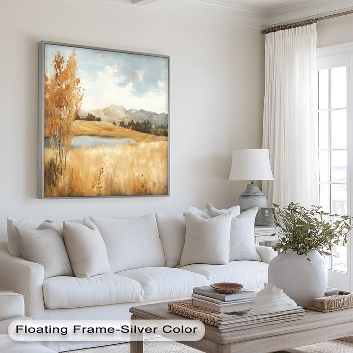 Wheat Fields Autumn Landscape – Golden Serenity Oil Painting
