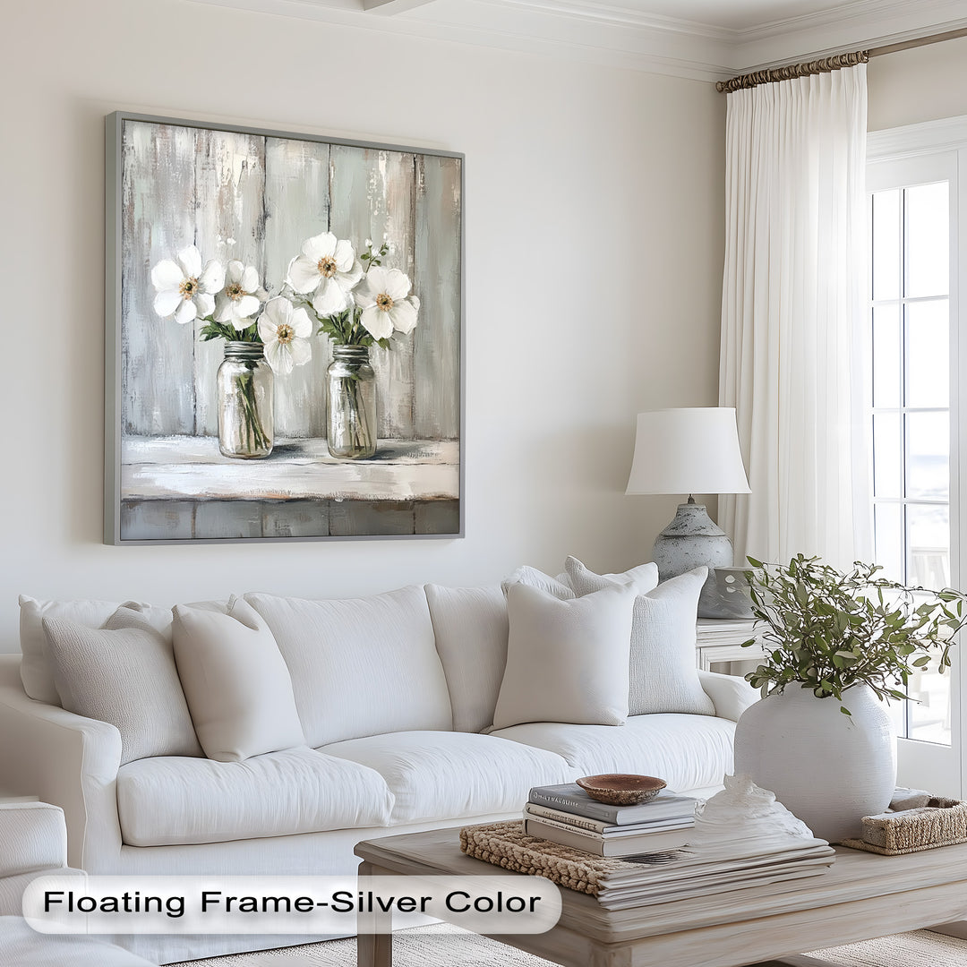 White Flower Jar Still Life – Floral Oil Paintings