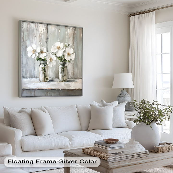 White Flower Jar Still Life – Floral Oil Paintings
