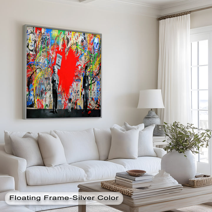 Love Is the Answer – Color Explosion Banksy Oil Painting