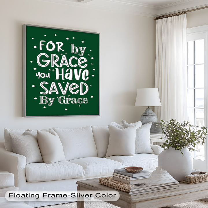 Saved by Grace – Christian Bible Verse Oil Painting