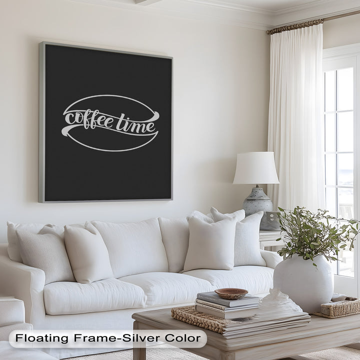 Modern Coffee Time Typography – Minimalist Oil Painting