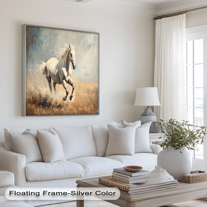 White Stallion Art – Horse Oil Painting