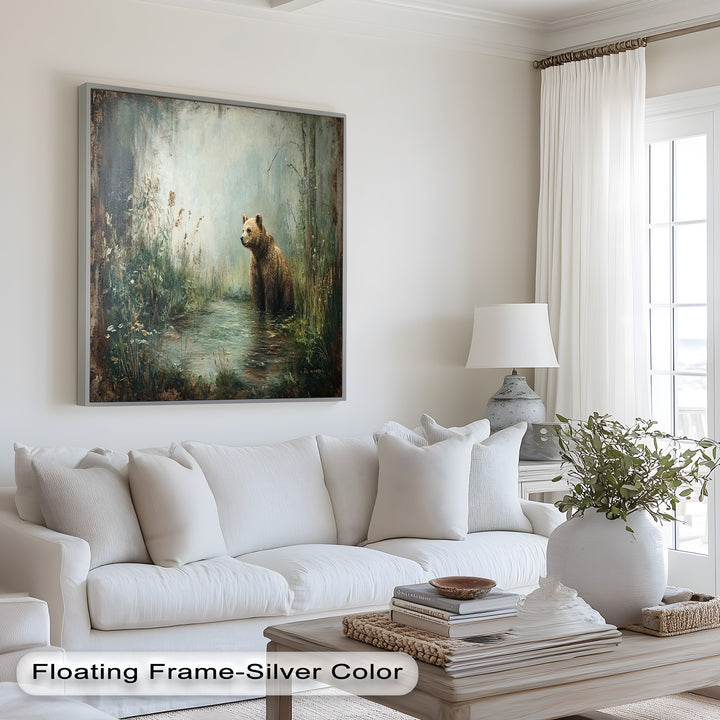 Brown Bear by the Water - Animal Oil Painting