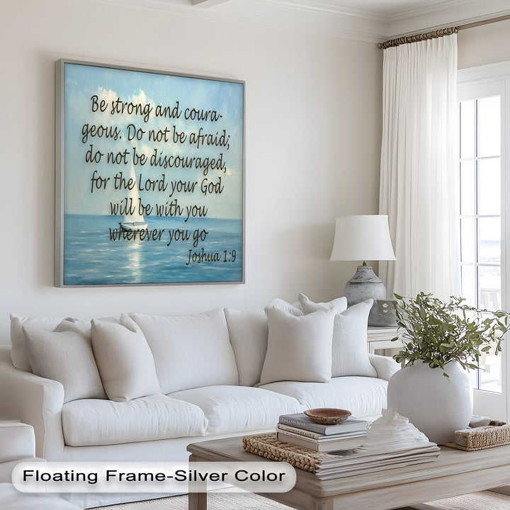 Joshua 1:9 – Courage and Strength Bible Verse Oil Painting