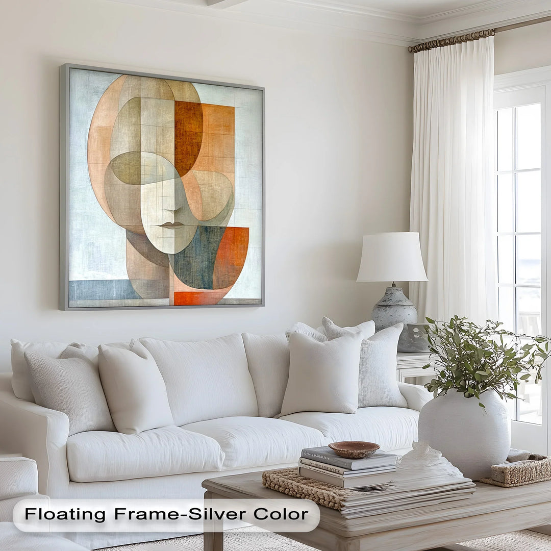 Geometric Face Portrait – Modern Abstract Oil Painting - MyPhotoStation